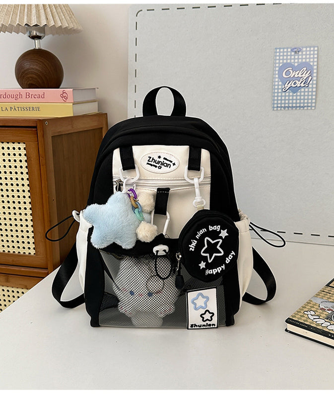 Girls' Schoolbags, Junior and High School Students' Versatile Backpacks, Large Capacity, Lightweight and Durable Travel Backpacks