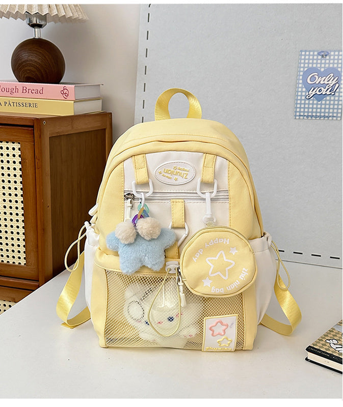 Girls' Schoolbags, Junior and High School Students' Versatile Backpacks, Large Capacity, Lightweight and Durable Travel Backpacks