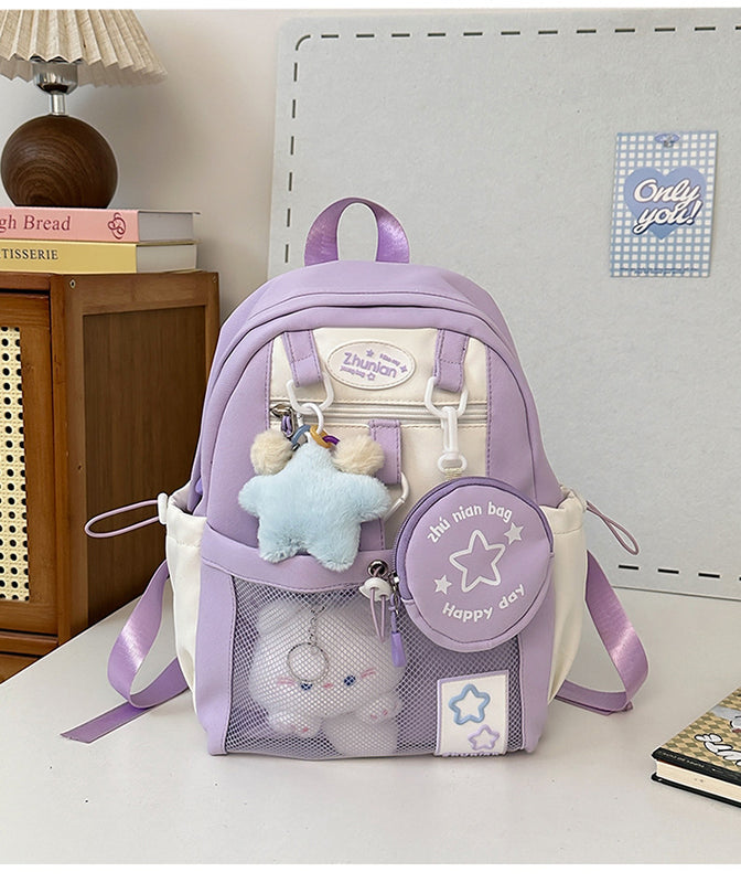 Girls' Schoolbags, Junior and High School Students' Versatile Backpacks, Large Capacity, Lightweight and Durable Travel Backpacks