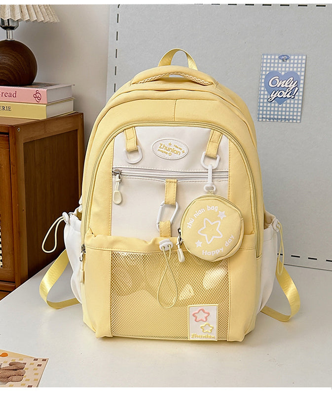 Girls' Schoolbags, Junior and High School Students' Versatile Backpacks, Large Capacity, Lightweight and Durable Travel Backpacks