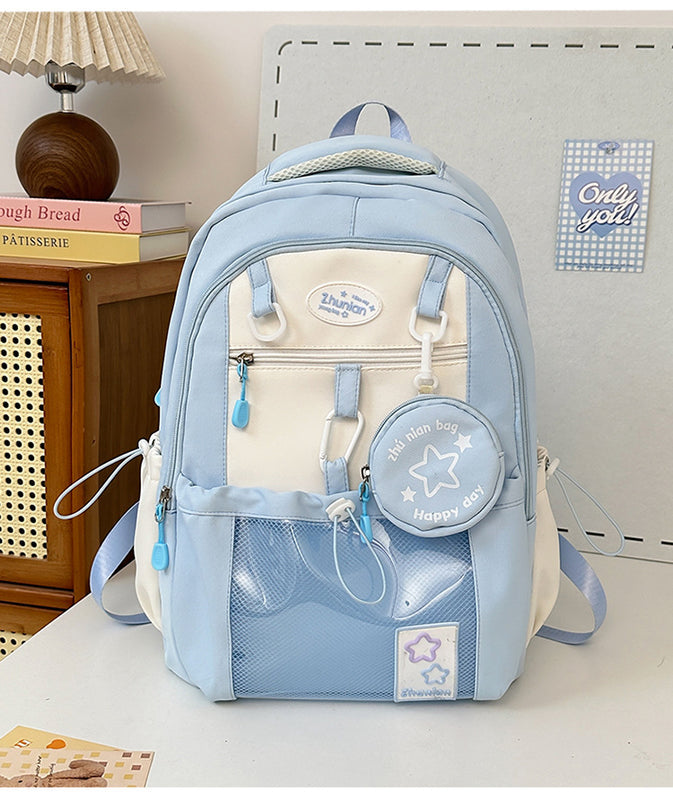 Girls' Schoolbags, Junior and High School Students' Versatile Backpacks, Large Capacity, Lightweight and Durable Travel Backpacks