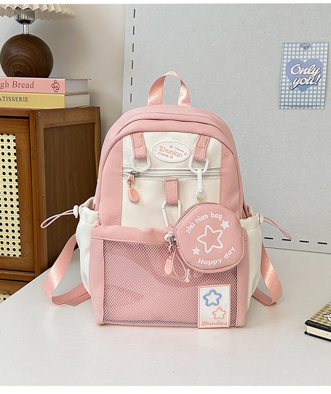 Girls' Schoolbags, Junior and High School Students' Versatile Backpacks, Large Capacity, Lightweight and Durable Travel Backpacks