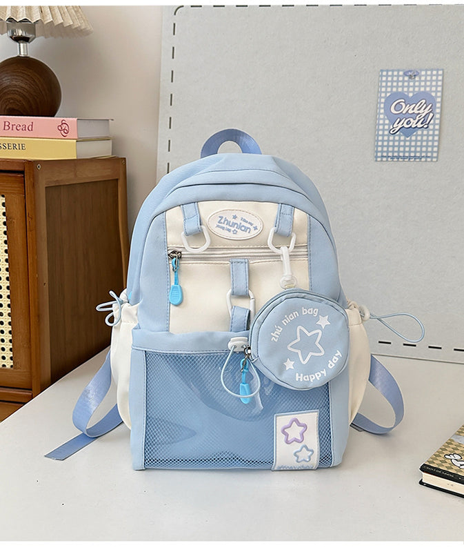 Girls' Schoolbags, Junior and High School Students' Versatile Backpacks, Large Capacity, Lightweight and Durable Travel Backpacks