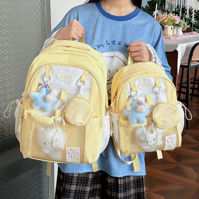 Girls' Schoolbags, Junior and High School Students' Versatile Backpacks, Large Capacity, Lightweight and Durable Travel Backpacks