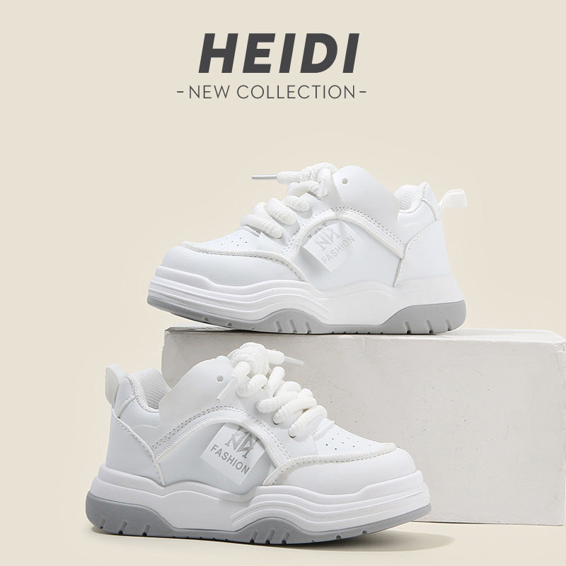 Children's White Shoes 2026 Spring and Autumn New Style Boys' Sports Shoes Lightweight Girls' Casual Sneakers Soft Sole Baby Shoes Single