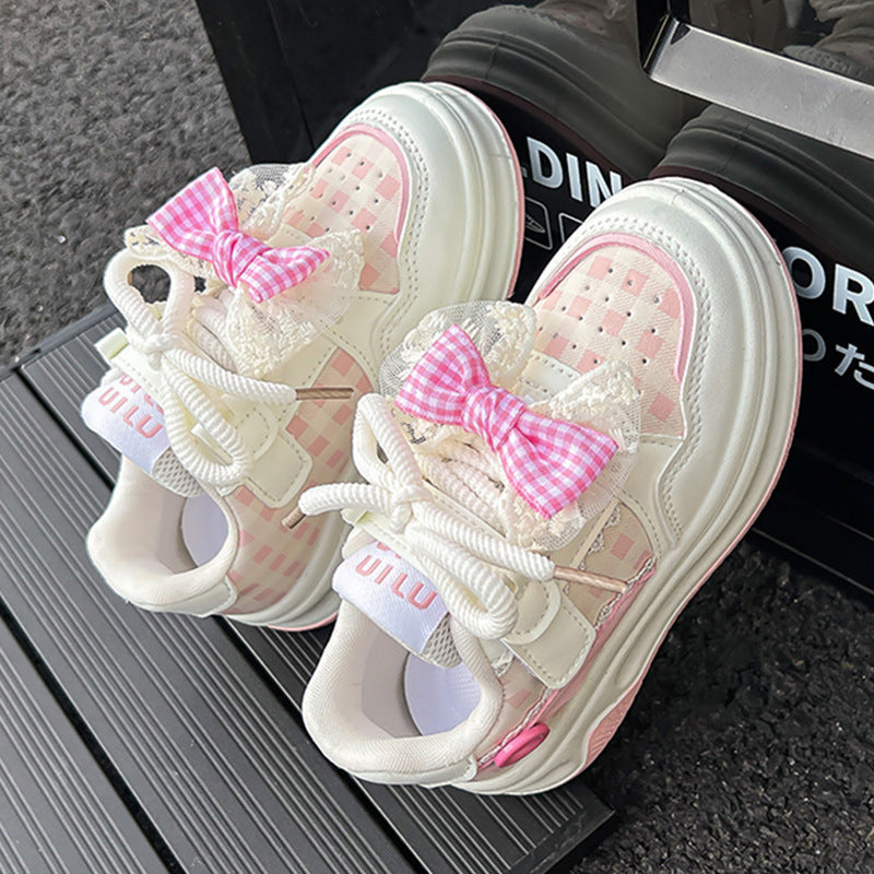 Girls' Sneakers, Soft-Soled Kidsren's Sports Shoes, Spring and Autum New Sweet Princess Shoes, Lightweight and Versatile Girls' Casual Shoes