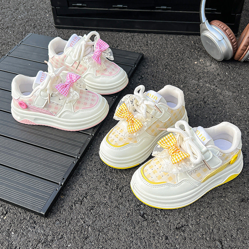 Girls' Sneakers, Soft-Soled Kidsren's Sports Shoes, Spring and Autum New Sweet Princess Shoes, Lightweight and Versatile Girls' Casual Shoes