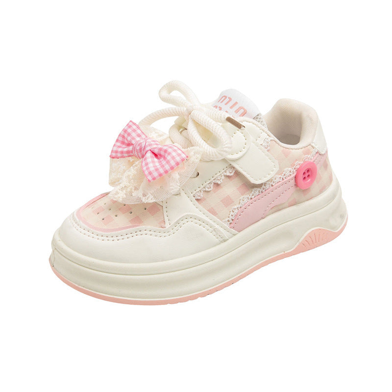 Girls' Sneakers, Soft-Soled Kidsren's Sports Shoes, Spring and Autum New Sweet Princess Shoes, Lightweight and Versatile Girls' Casual Shoes