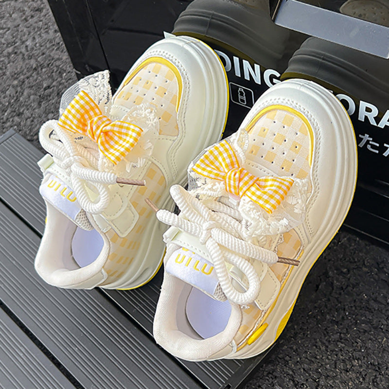 Children's Sneakers, Low-Top Girls' Sports Shoes, Autumn 2025 New Sweet Princess Shoes, Non-Slip Soft-Soled Casual Kidsren's Shoes