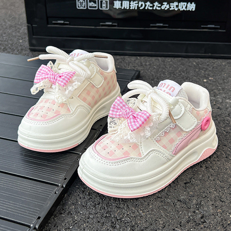 Children's Sneakers, Low-Top Girls' Sports Shoes, Autumn 2025 New Sweet Princess Shoes, Non-Slip Soft-Soled Casual Kidsren's Shoes