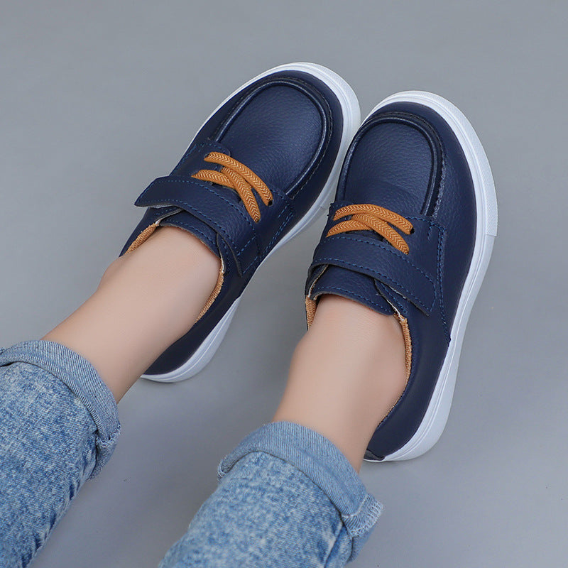 Spring and Autumn Children's Soft Soled Toddler Shoes Doudou Shoes Girls British Style Loafers Boys Casual Leather Shoes Foreign Trade Shoes