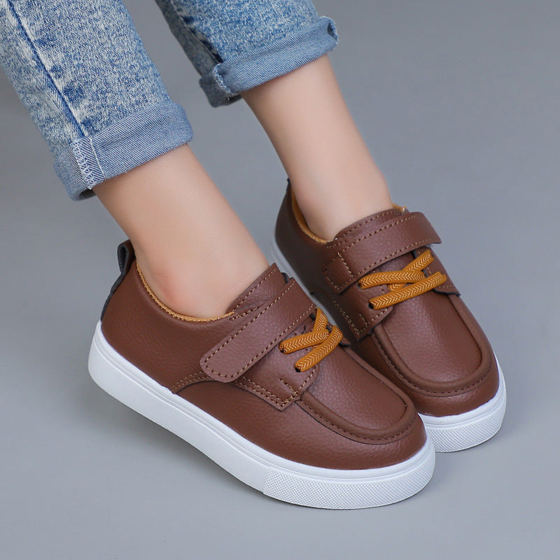 Spring and Autumn Children's Soft Soled Toddler Shoes Doudou Shoes Girls British Style Loafers Boys Casual Leather Shoes Foreign Trade Shoes