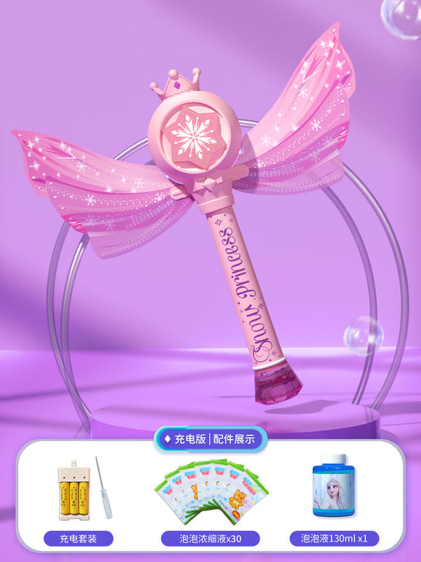 Princess Magic Wand Bubble Machine Children's Hand-held Automatic Fairy Stick Bubble Stick Internet Popular Bubble Blowing for Girls