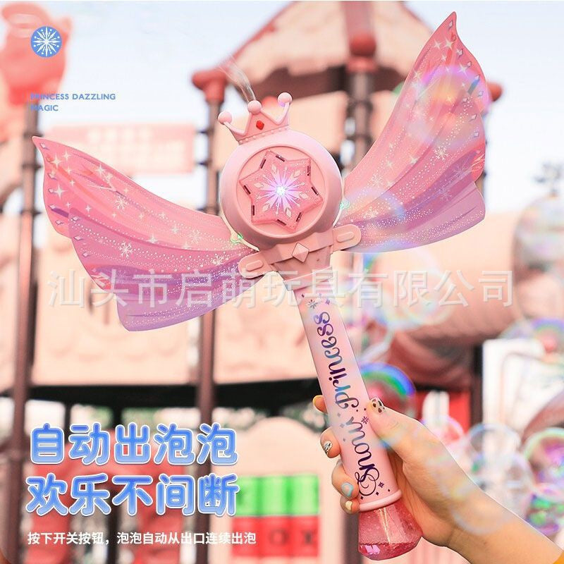 Princess Magic Wand Bubble Machine Children's Hand-held Automatic Fairy Stick Bubble Stick Internet Popular Bubble Blowing for Girls