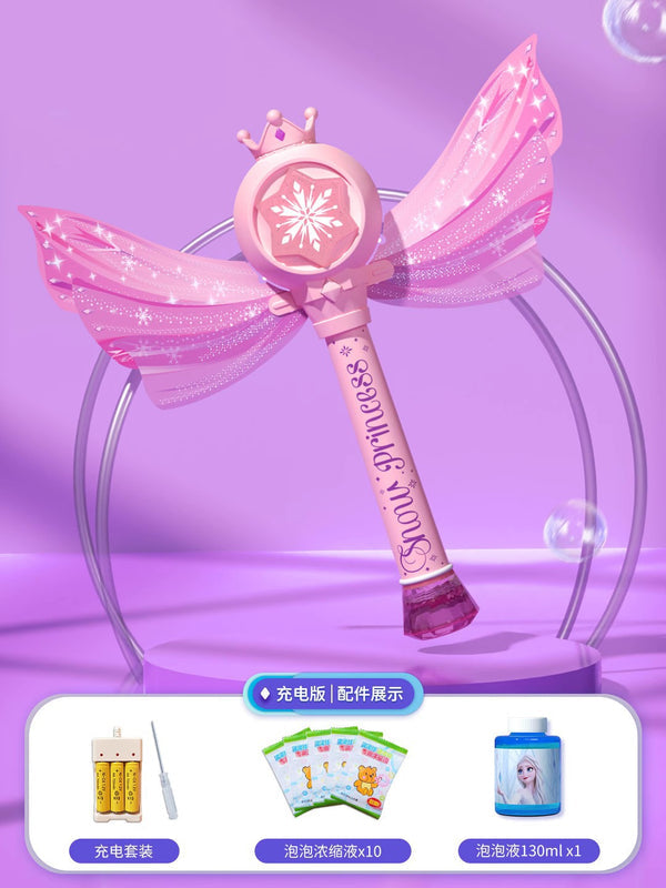 Princess Magic Wand Bubble Machine Children's Hand-held Automatic Fairy Stick Bubble Stick Internet Popular Bubble Blowing for Girls