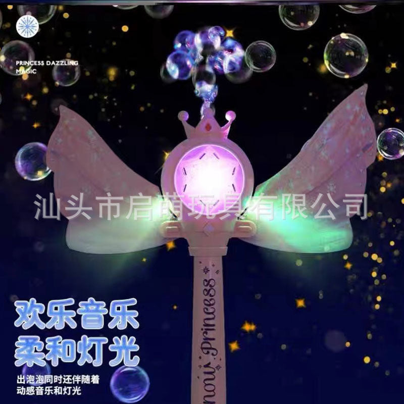 Princess Magic Wand Bubble Machine Children's Hand-held Automatic Fairy Stick Bubble Stick Internet Popular Bubble Blowing for Girls