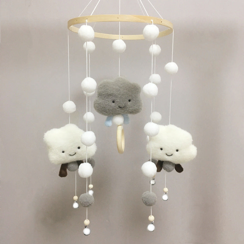 Cross-border cloud hair ball wind chimes bed Bell crib decoration pendant children's room wall decoration children's wall decoration