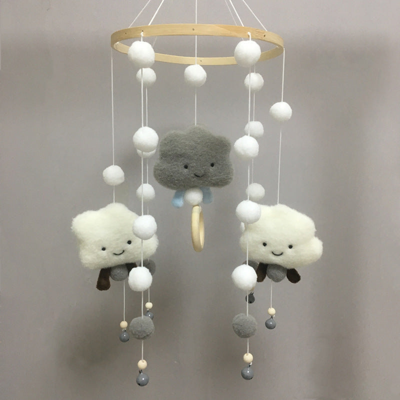 Cross-border cloud hair ball wind chimes bed Bell crib decoration pendant children's room wall decoration children's wall decoration