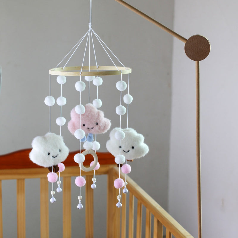 Cross-border cloud hair ball wind chimes bed Bell crib decoration pendant children's room wall decoration children's wall decoration