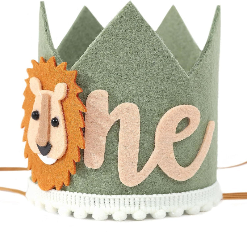 Amazon Cross-Border Kids 1st Birthday Lion Crown Decoration, Birthday Animal Crown Party Supplies