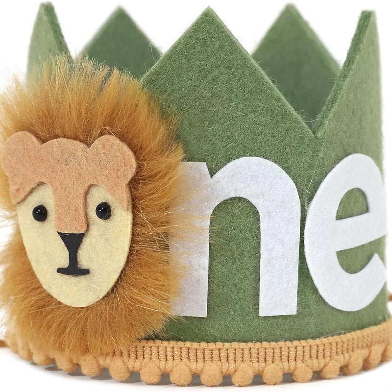 Amazon Cross-Border Kids 1st Birthday Lion Crown Decoration, Birthday Animal Crown Party Supplies