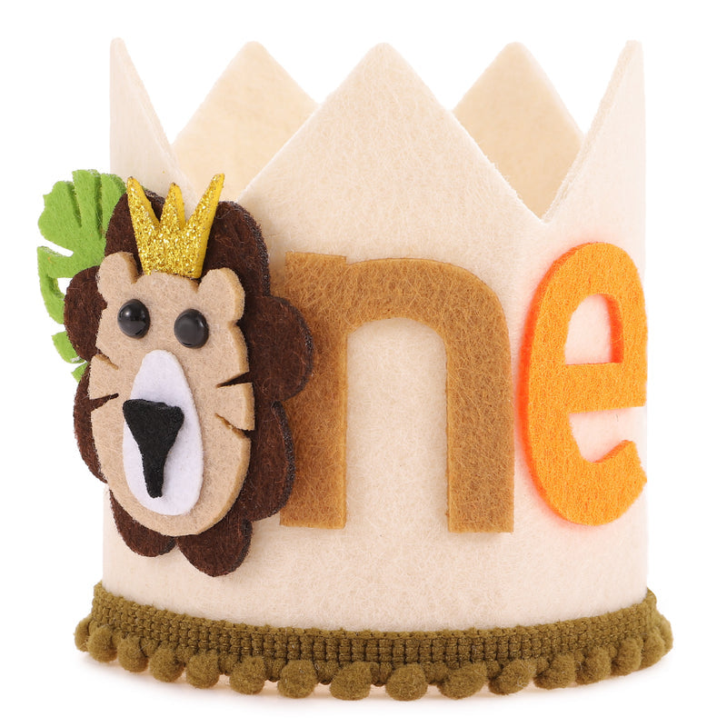 Amazon Cross-Border Kids 1st Birthday Lion Crown Decoration, Birthday Animal Crown Party Supplies