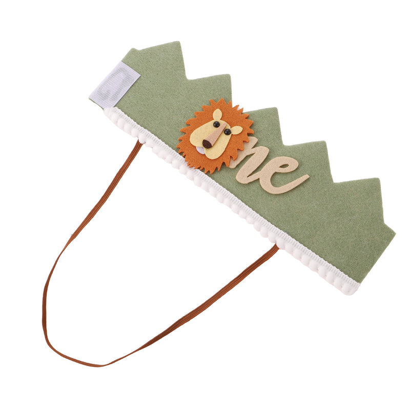 Amazon Cross-Border Kids 1st Birthday Lion Crown Decoration, Birthday Animal Crown Party Supplies
