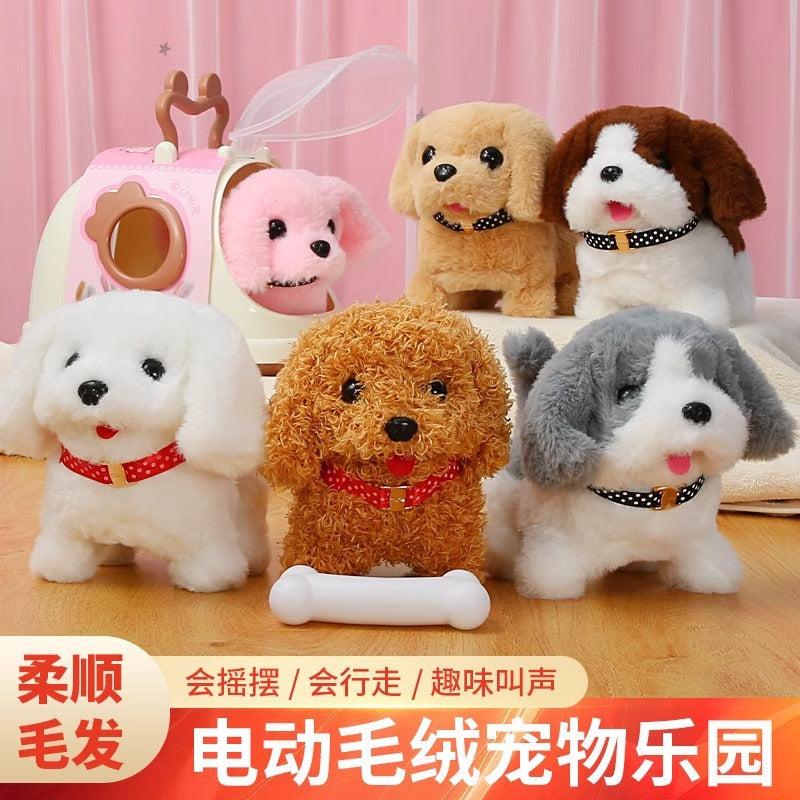 Children's Toy Dog and Rabbit That Can Walk and Bark, Simulated Electric Plush Puppy, Cute Pet Gift for Boys and Girls
