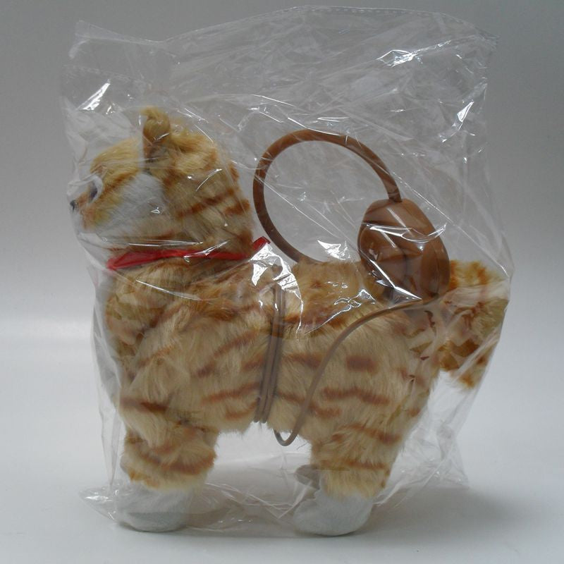 Cross-border supply electric plush toy simulation cat manufacturer new pull line walking sound WAG tail pet toy cat