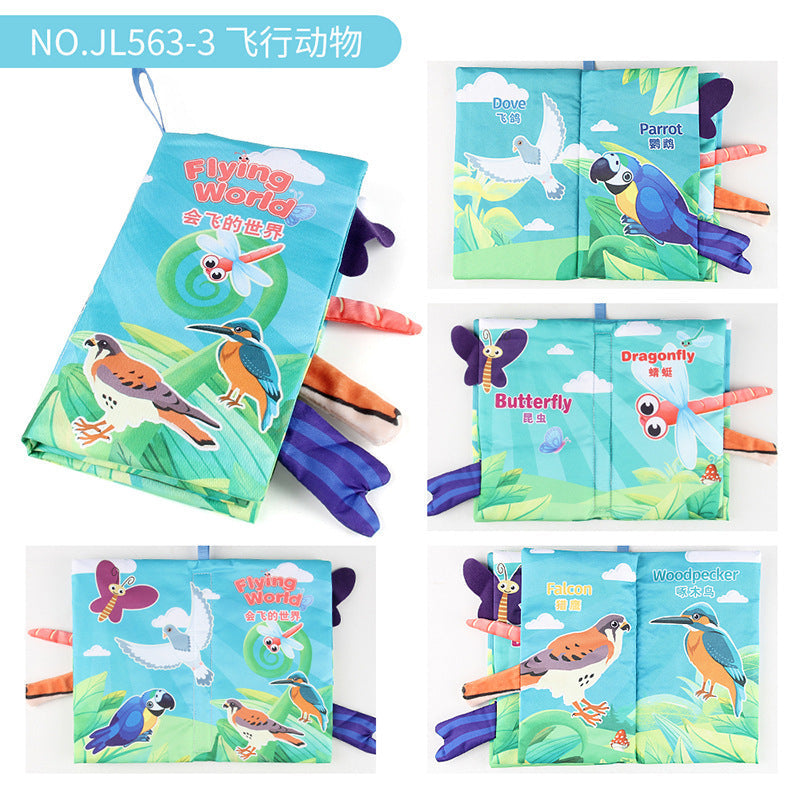 Baby Baby Sea, Land and Air Tail Cloth Book Chinese and English Ocean Forest Flying Animal Palm Book Early Education Toys
