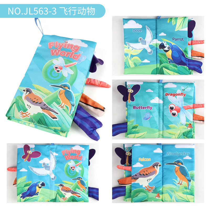 Baby Baby Sea, Land and Air Tail Cloth Book Chinese and English Ocean Forest Flying Animal Palm Book Early Education Toys
