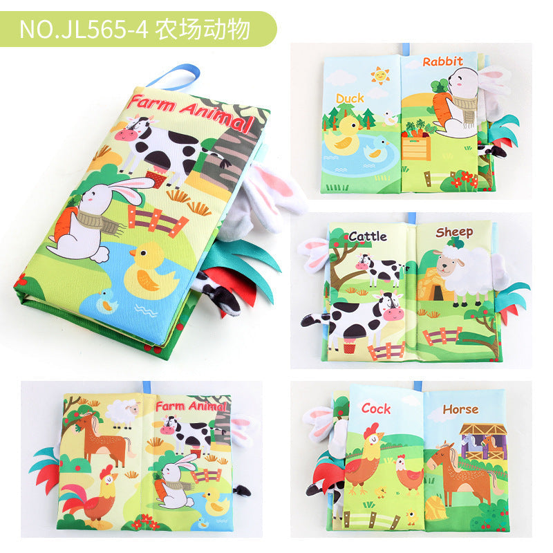 Baby Baby Sea, Land and Air Tail Cloth Book Chinese and English Ocean Forest Flying Animal Palm Book Early Education Toys