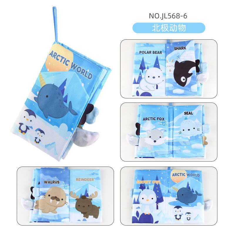 Baby Baby Sea, Land and Air Tail Cloth Book Chinese and English Ocean Forest Flying Animal Palm Book Early Education Toys