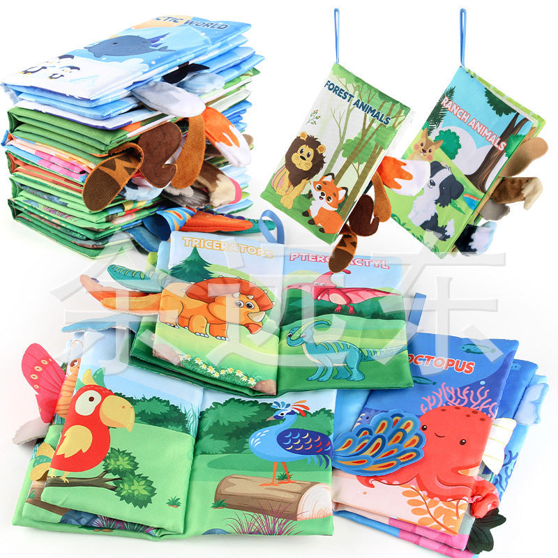 Baby Baby Sea, Land and Air Tail Cloth Book Chinese and English Ocean Forest Flying Animal Palm Book Early Education Toys