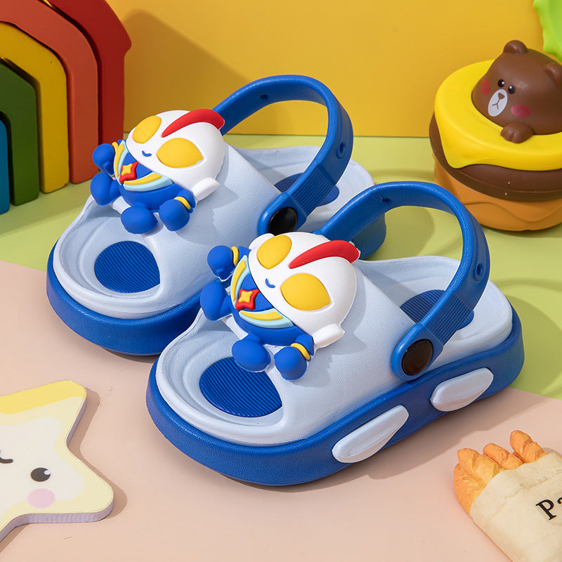2026 New Superhero Boys’ Sandals, Non-Slip Soft Sole Student Beach Sandals, Thick Sole, Open-Toe Breathable Kids Sandals