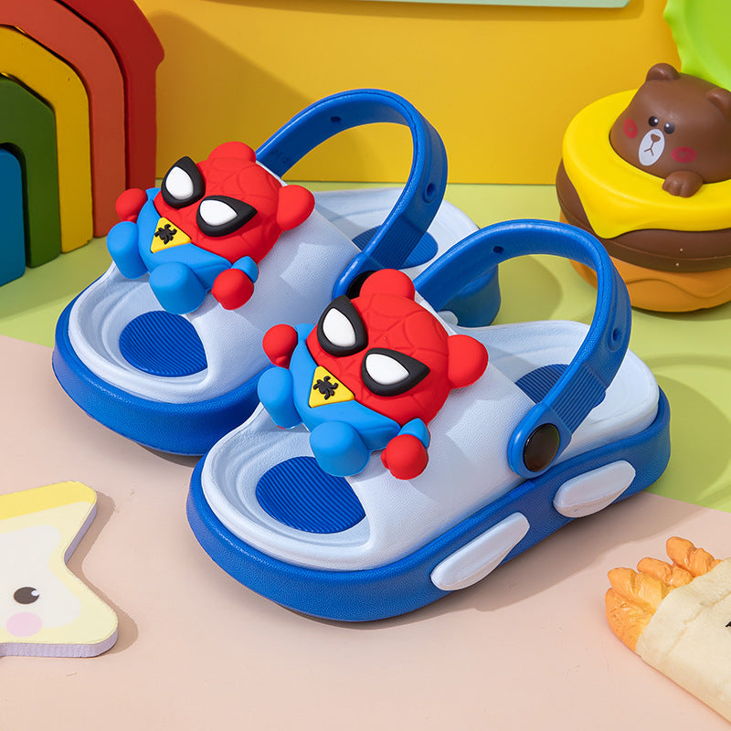 2026 New Superhero Boys’ Sandals, Non-Slip Soft Sole Student Beach Sandals, Thick Sole, Open-Toe Breathable Kids Sandals