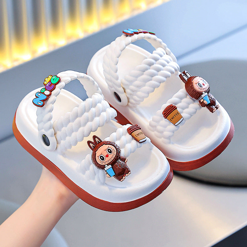 Baby Sandals Summer 2025 New Toddler Clogs Children's Ultra-Lightweight Girls' Fabric Non-Slip Beach Shoes