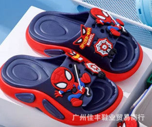 2025 New Eva Children's Slippers Boys Anti-Slip Sandals Summer Cute Cartoon Two-Color Soft Soled Slippers Wholesale