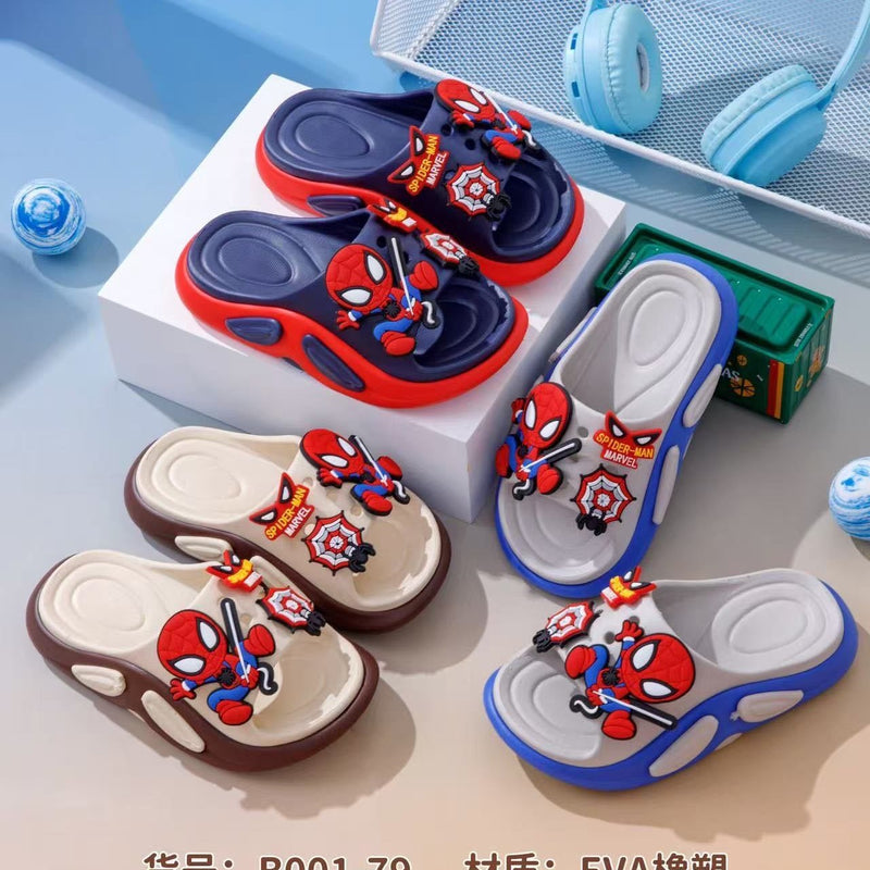 2025 New Eva Children's Slippers Boys Anti-Slip Sandals Summer Cute Cartoon Two-Color Soft Soled Slippers Wholesale