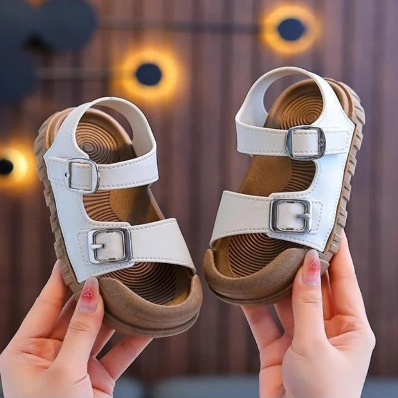 Summer Kids Sandals Casual Soft Sole Anti-Slip Sandals for Boys Girls Solid Color Durable Toddler Beach Sandals 2-12 Years