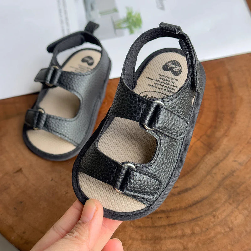 Baby Boys Girls Summer Sandals Closed-Toe Infant Soft Rubber Sole Outdoor Shoes for Toddler First Walkers