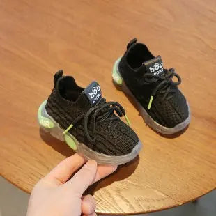 Kids Spring and Autumn Sneakers Soft Breathable Running Knitting Infant Casual Mesh Sports Boy Girl Lightweight Coconut Shoes
