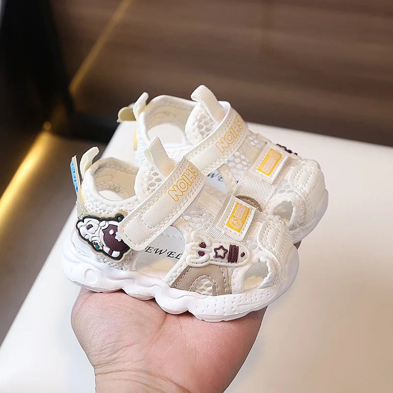 Sandals for Girl 2025 Summer New Pink Walking Shoe Hollow Baby Shoe Trend Boy Sandals Soft Sole Allmatch Kid Shoe Sandalias Niño