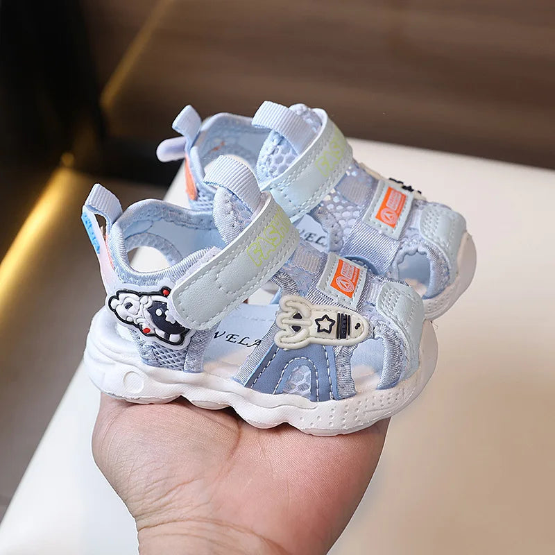 Sandals for Girl 2025 Summer New Pink Walking Shoe Hollow Baby Shoe Trend Boy Sandals Soft Sole Allmatch Kid Shoe Sandalias Niño