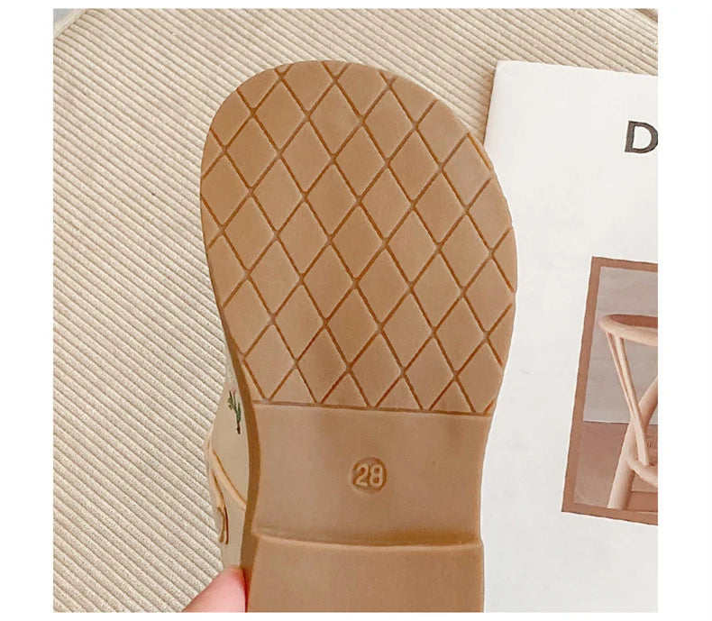 JIMITU New Girls Princess Leather Shoes 2023 Spring Children Flowers National Style Dance Shoes Kids Toddler Girls Shoes Flats
