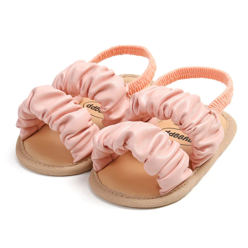 Male infant and female infant pleated sandals with soft soles summer baby wedding dresses, flat shoes beach shoes