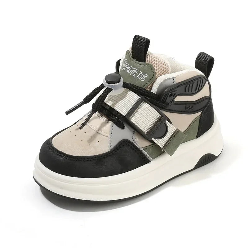 Kid Sneakers 2025 Spring Autumn Boys Causal High Top Sneakers Girls School Versatile Children's Chunky Basketball Shoes Non-slip