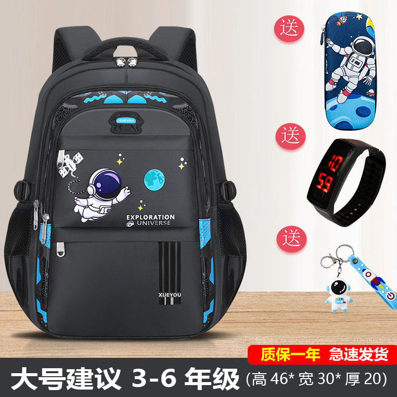 Schoolbag for primary school students 1-3-9 grade children large capacity high-value ins lightweight backpack space boy backpack