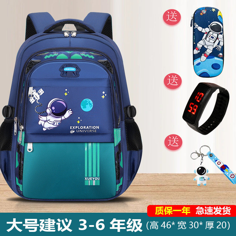 Schoolbag for primary school students 1-3-9 grade children large capacity high-value ins lightweight backpack space boy backpack