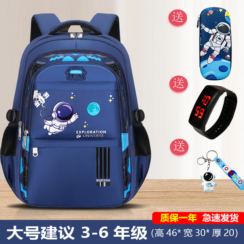 Schoolbag for primary school students 1-3-9 grade children large capacity high-value ins lightweight backpack space boy backpack